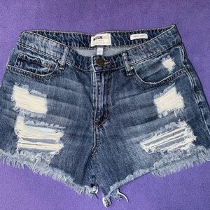 William Rast Juniors Blue Distressed Jean Shorts